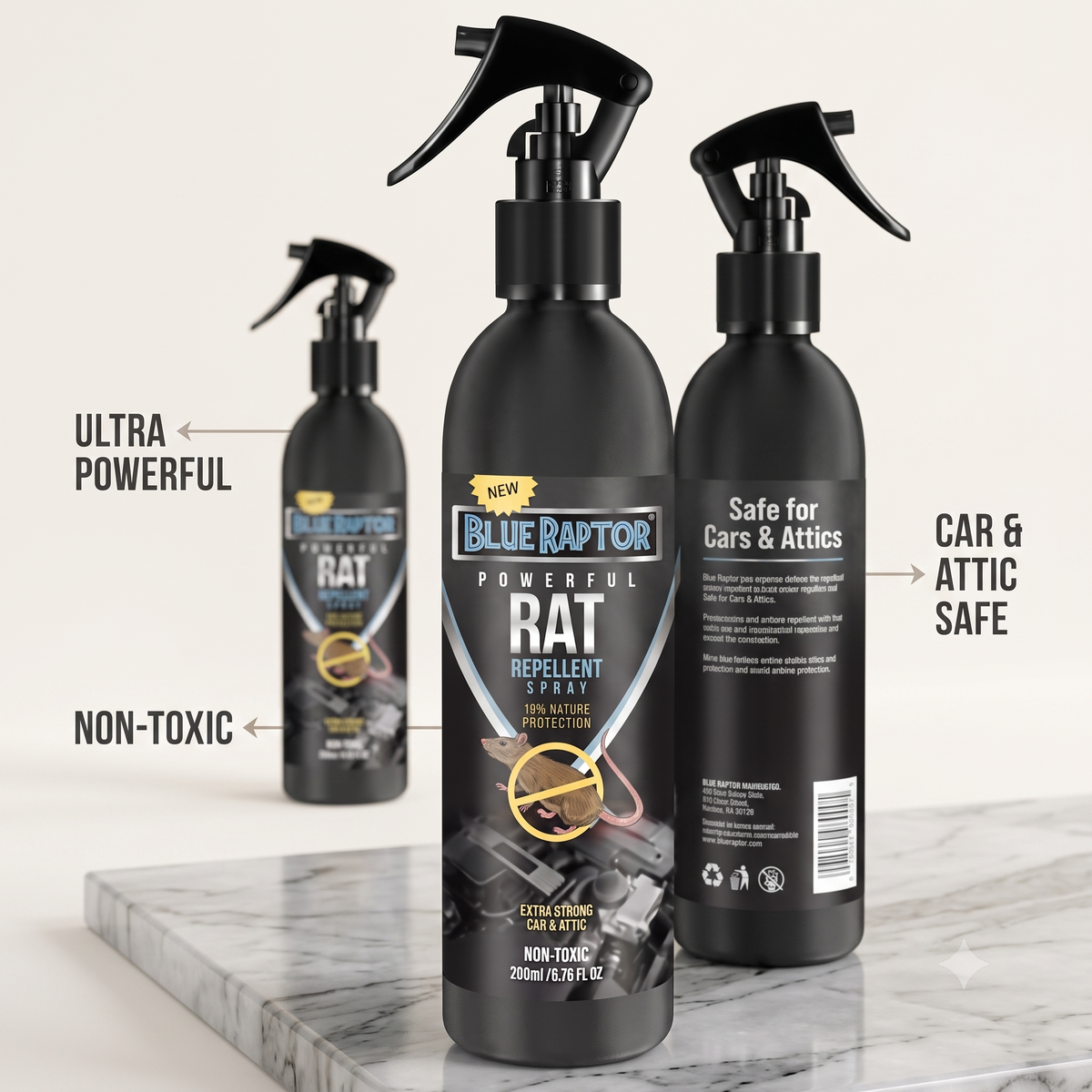 Blue Raptor Rat Repellent Spray for Cars – Powerful Rodent Protection