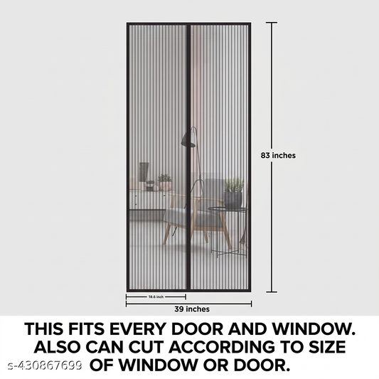 Polyester Magnetic Mosquito Net for Door | Mosquito Curtain for All Door Types & Sizes