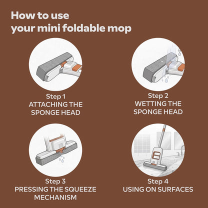 Mini Foldable Mop for Kitchen (Pack of 1)